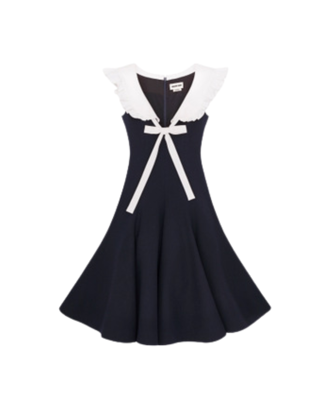 Tie Front Bow Lapel Long Dress