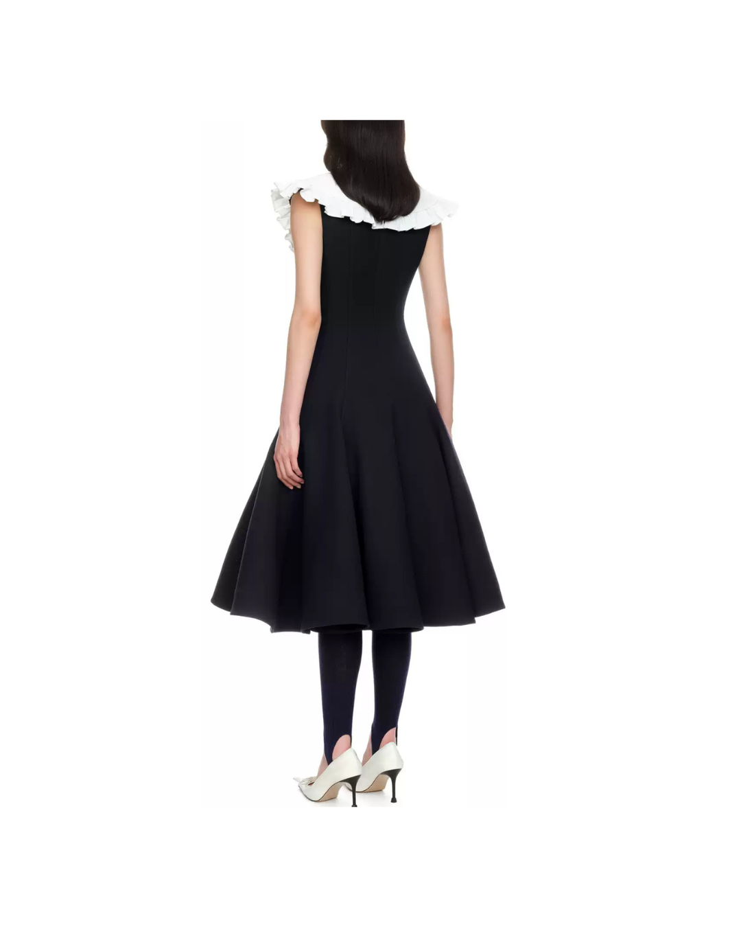Tie Front Bow Lapel Long Dress