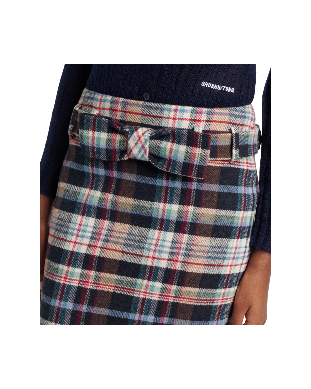 Bow Trimmed Straight Skirt