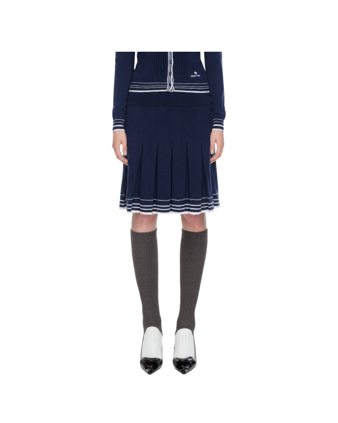 Pleated Knit Skirt