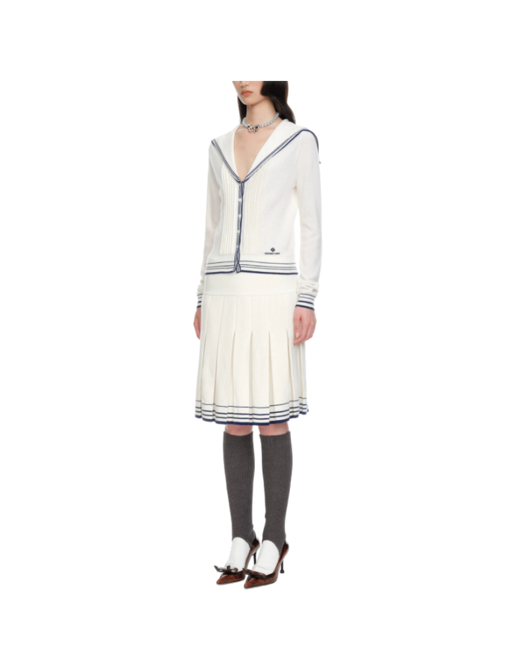 Pleated Knit Skirt