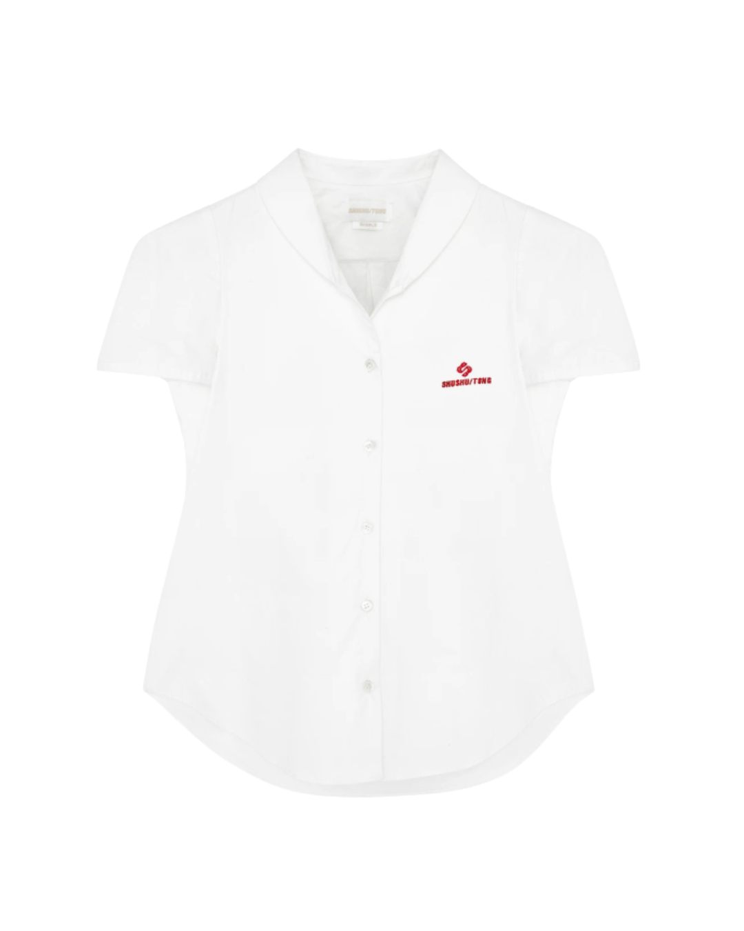 Round Narrow Collar Short Sleeve Shirt
