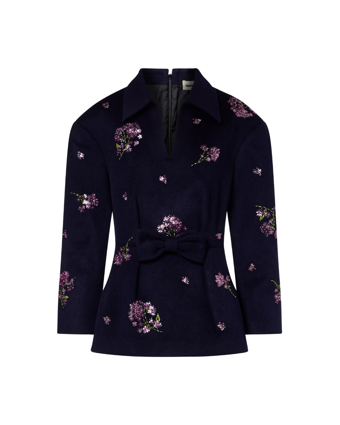 Bow-Front Cinched Waist Top