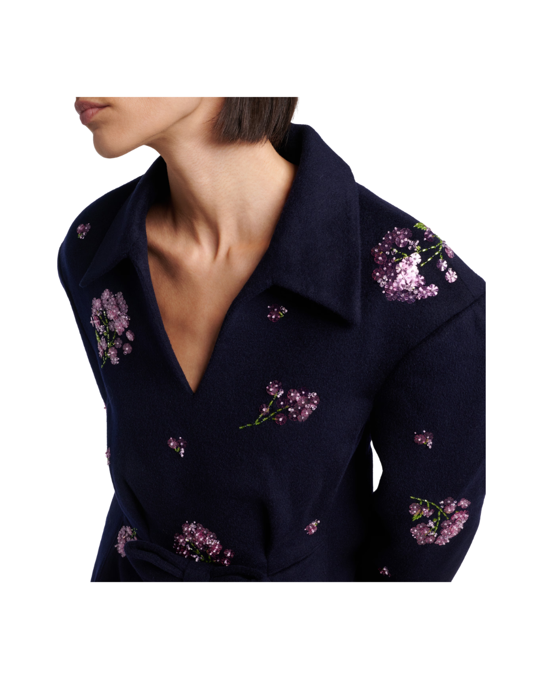 Bow-Front Cinched Waist Top