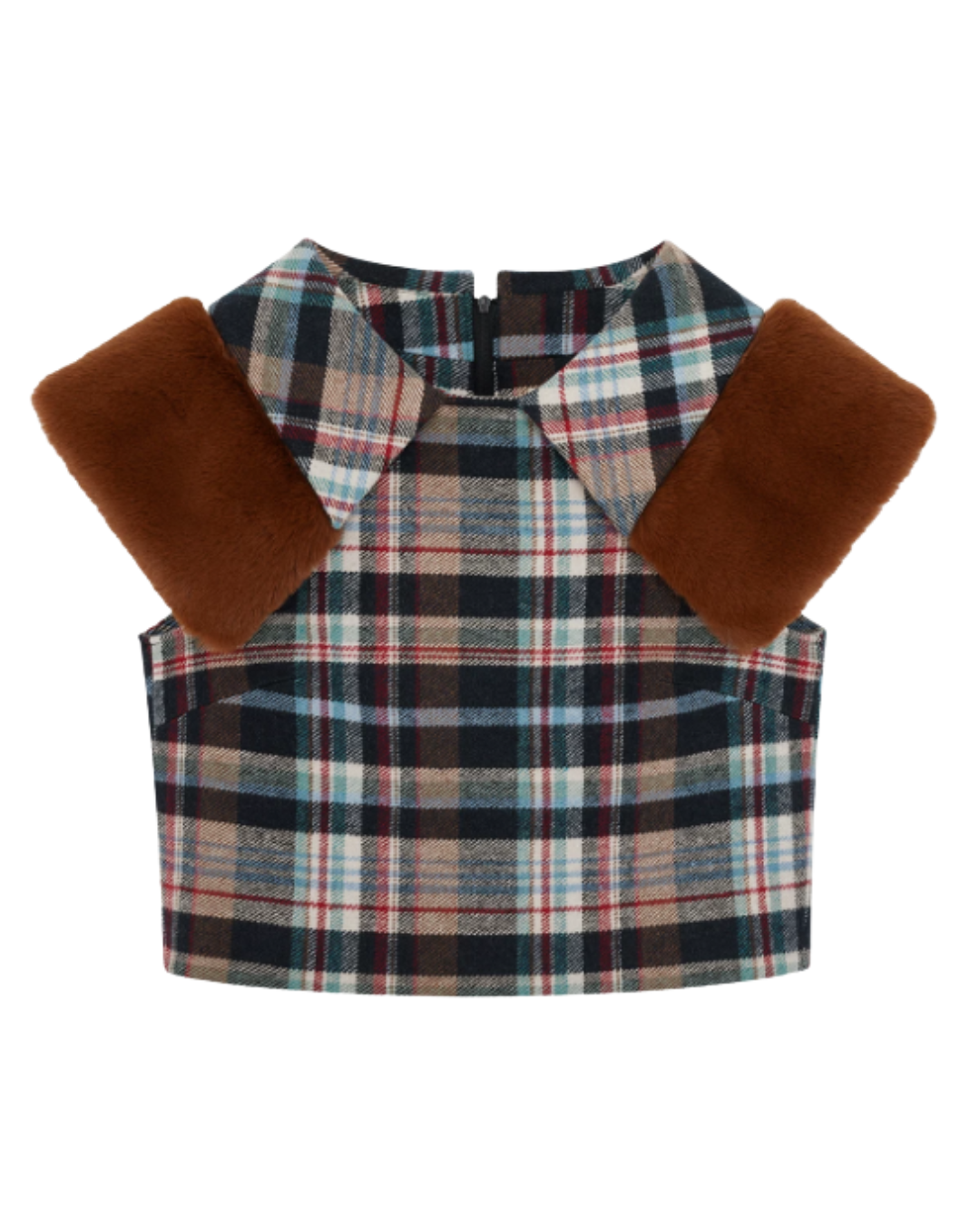 Lapel Sleeveless Crop Top