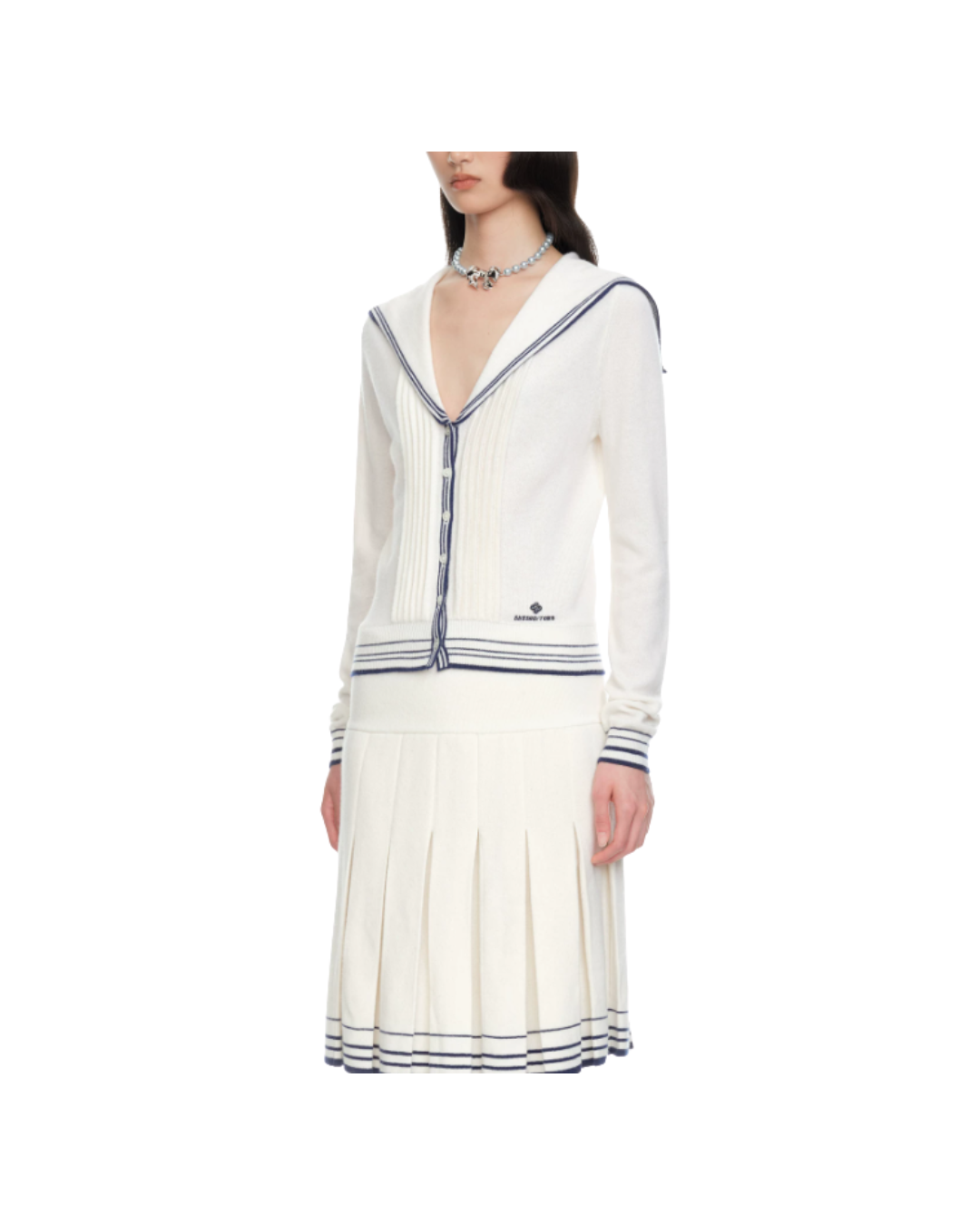 Sailor Collar Knit Cardigan