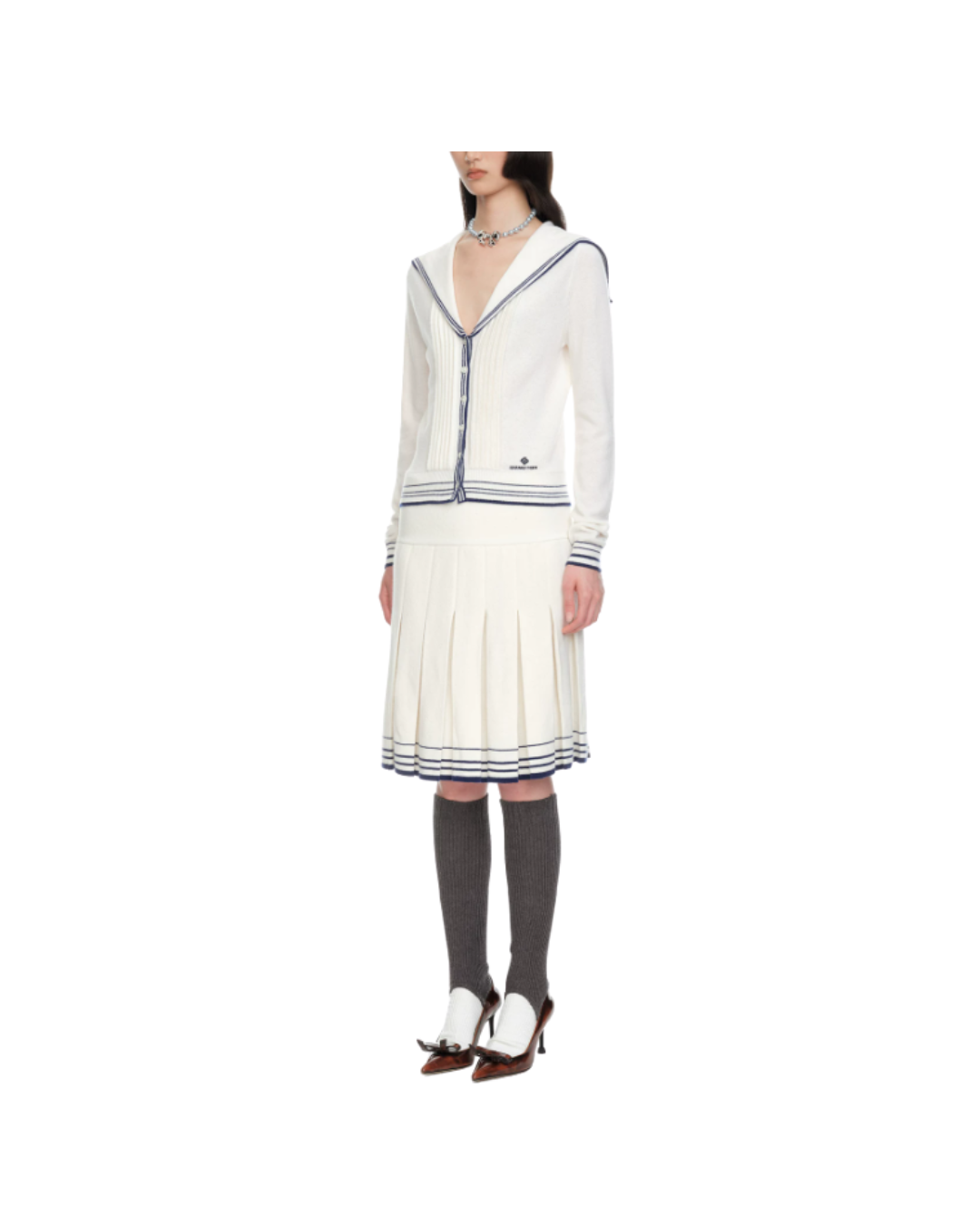 Sailor Collar Knit Cardigan