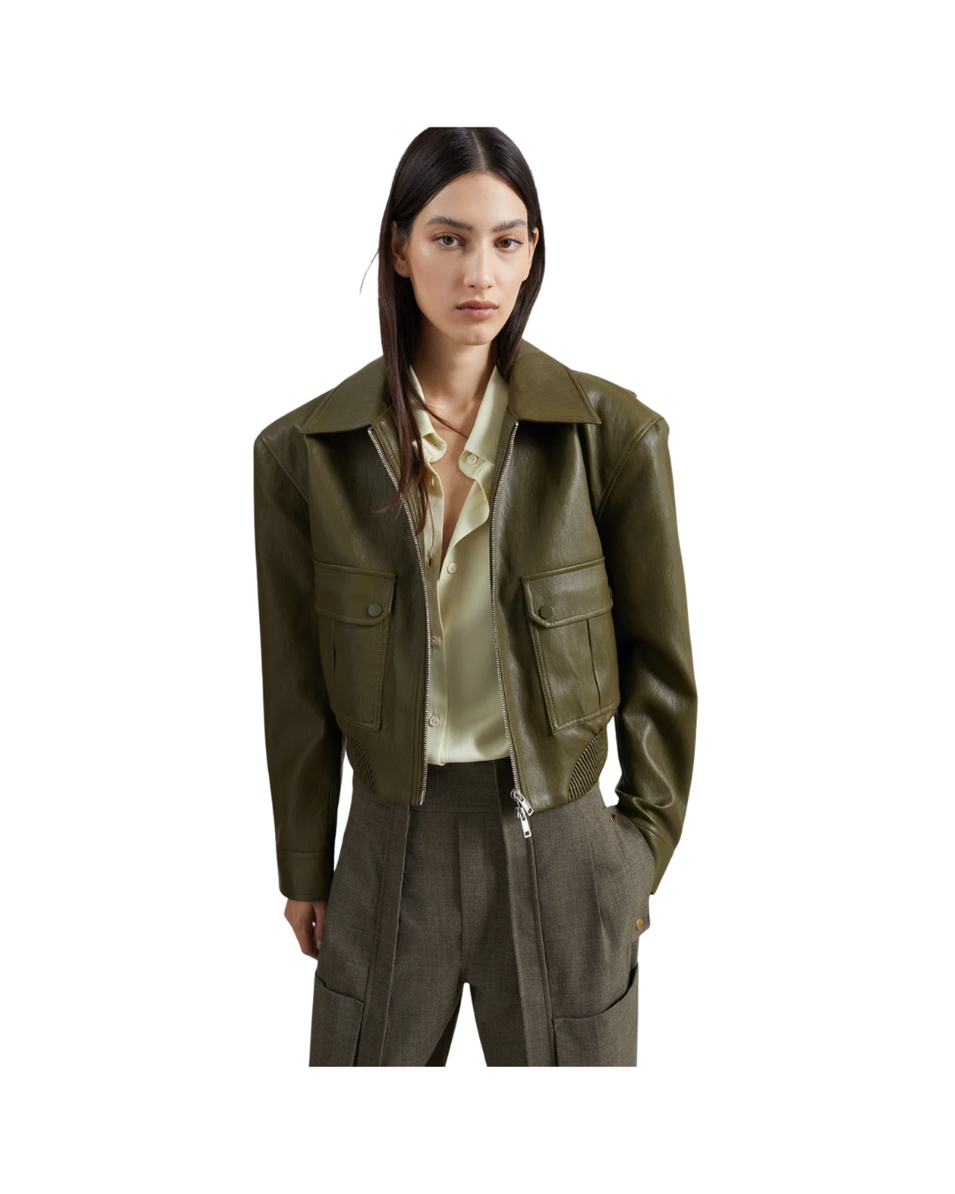 Val Faux Leather Padded Jacket