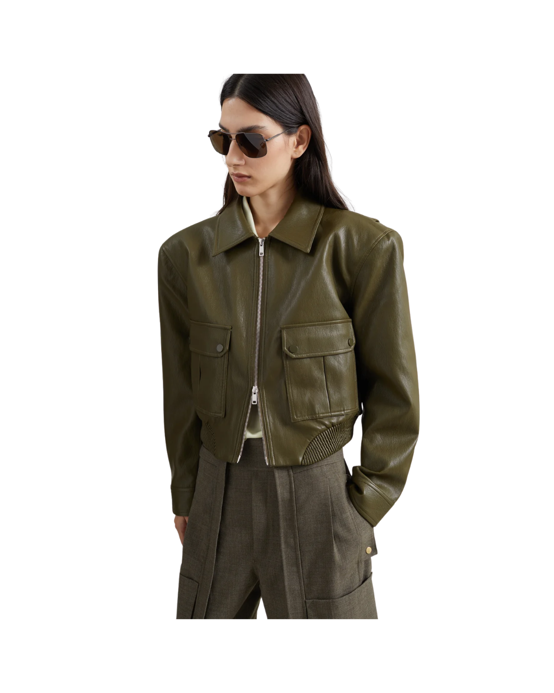 Val Faux Leather Padded Jacket