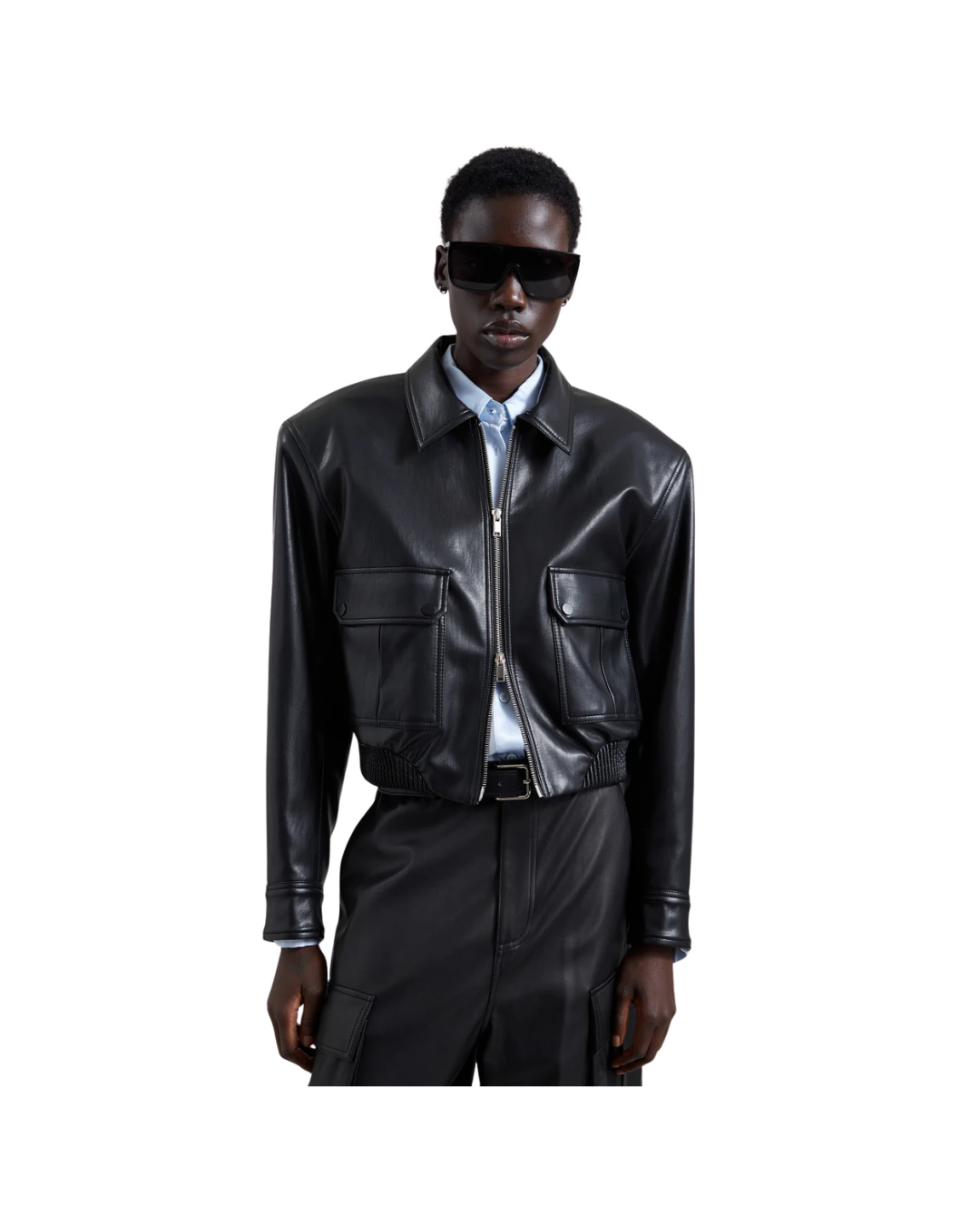Val Faux Leather Padded Jacket