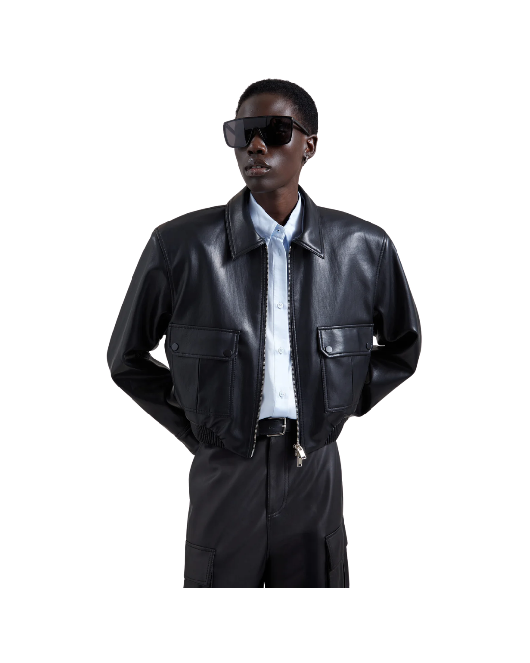 Val Faux Leather Padded Jacket