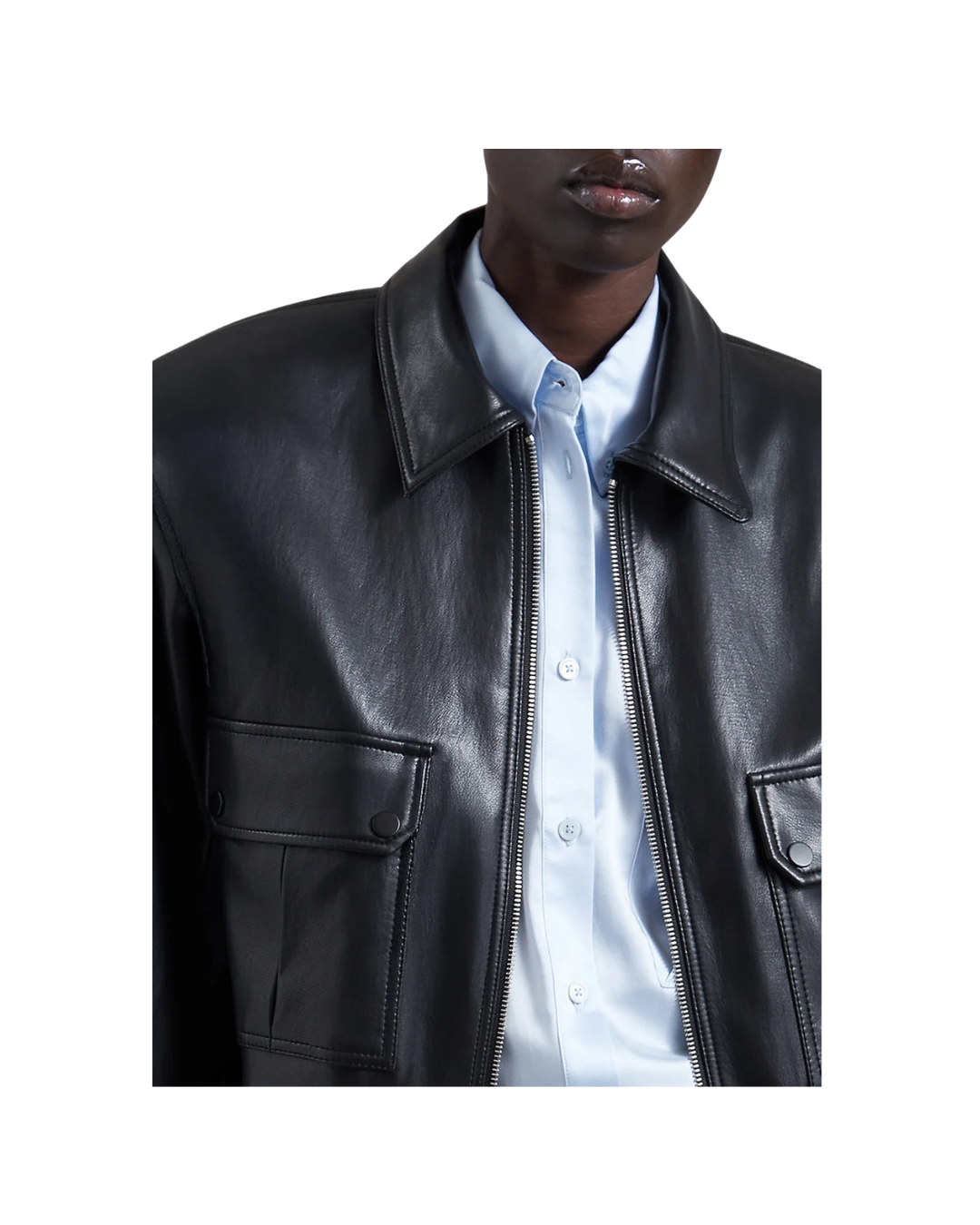 Val Faux Leather Padded Jacket