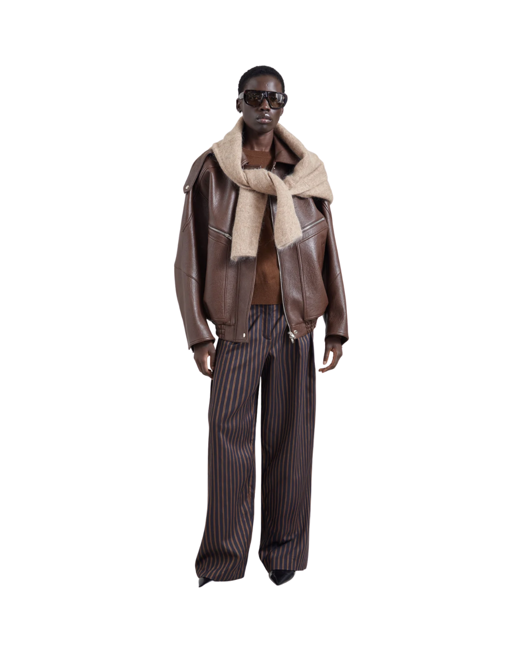 Hudson Faux Leather Bomber Jacket