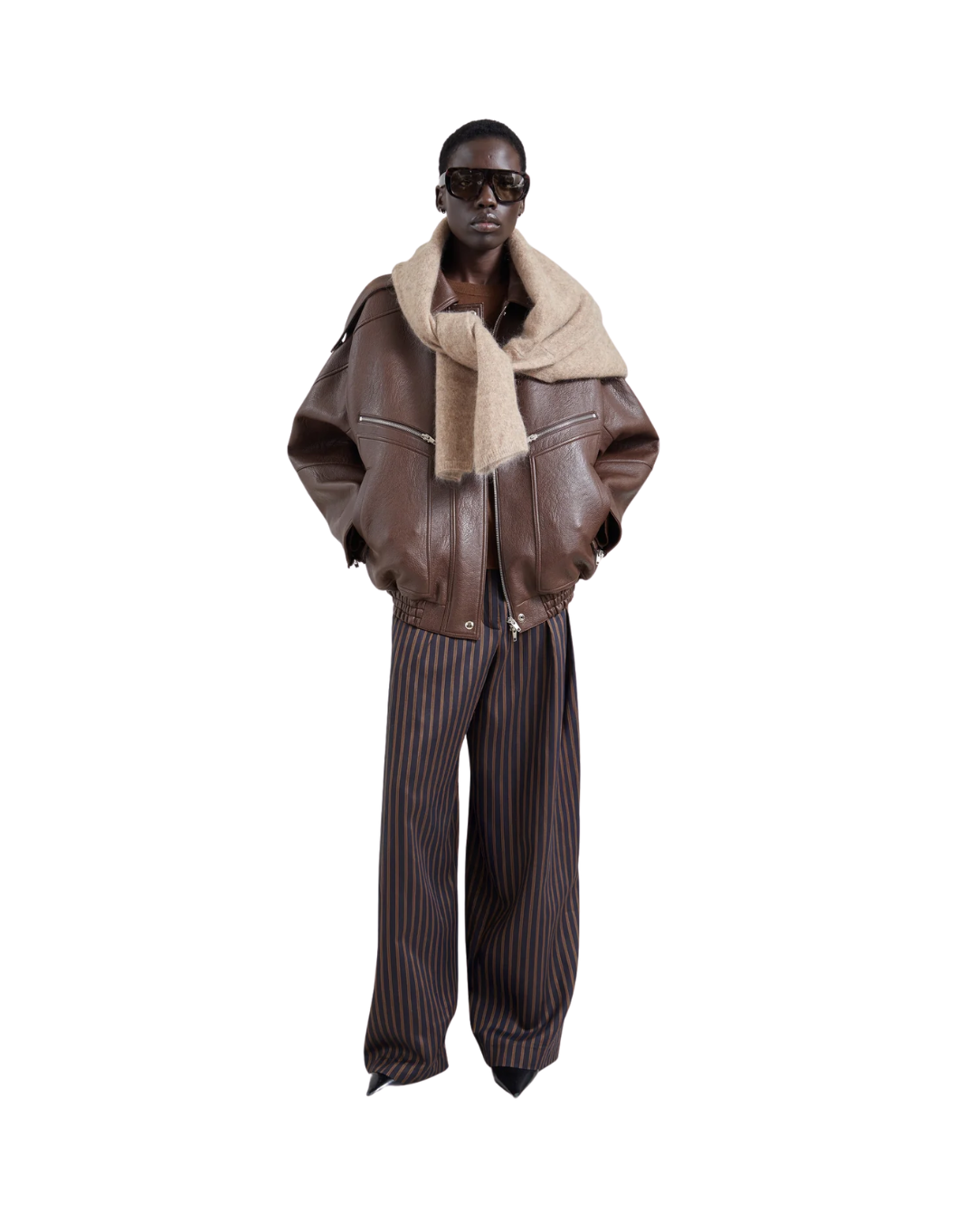Hudson Faux Leather Bomber Jacket