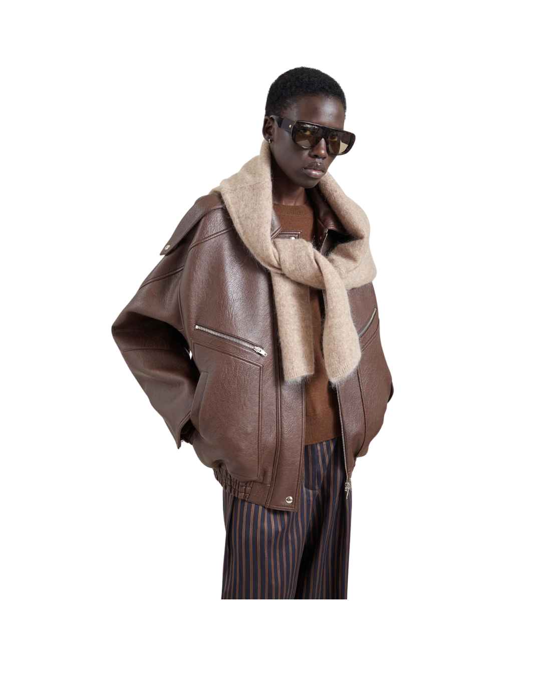 Hudson Faux Leather Bomber Jacket