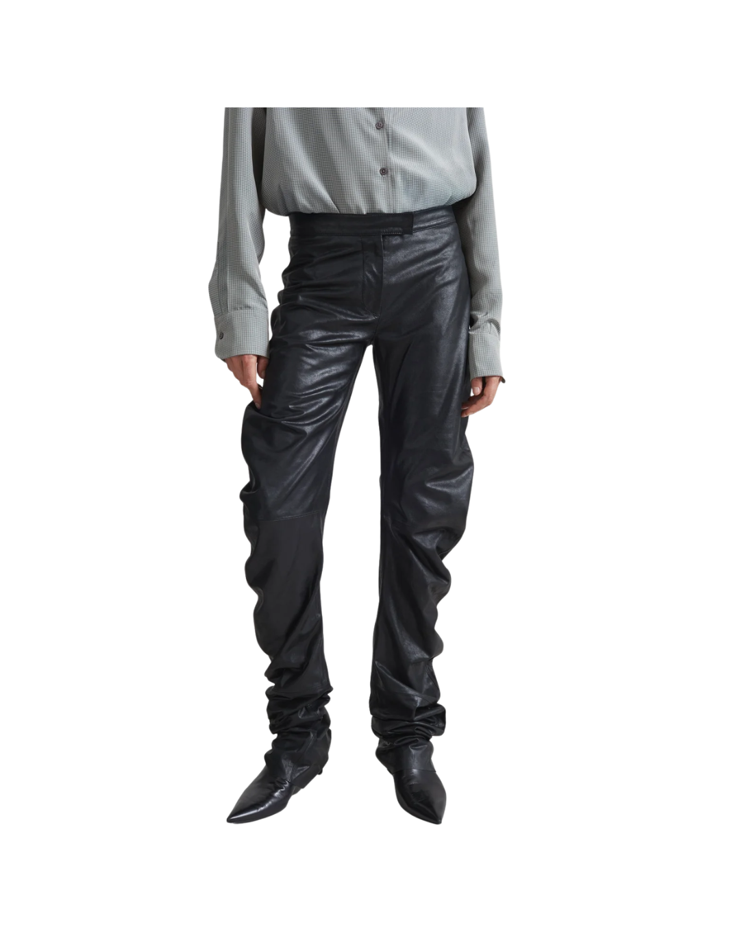 Jessa Leather Ruched Pants