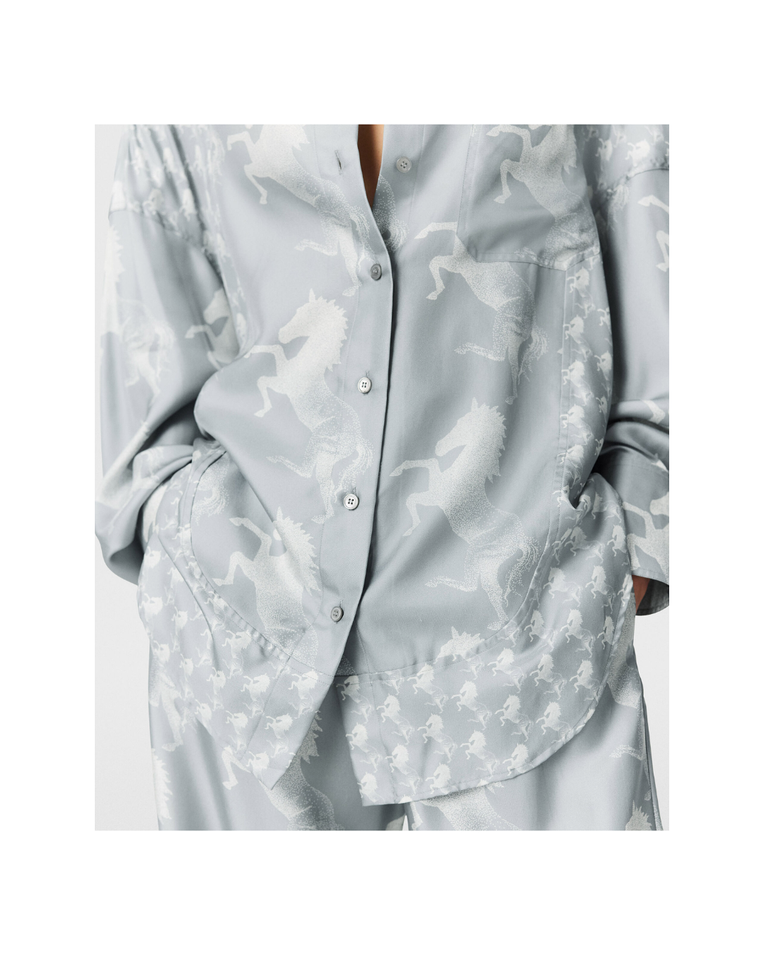 Horse Print Silk Shirt
