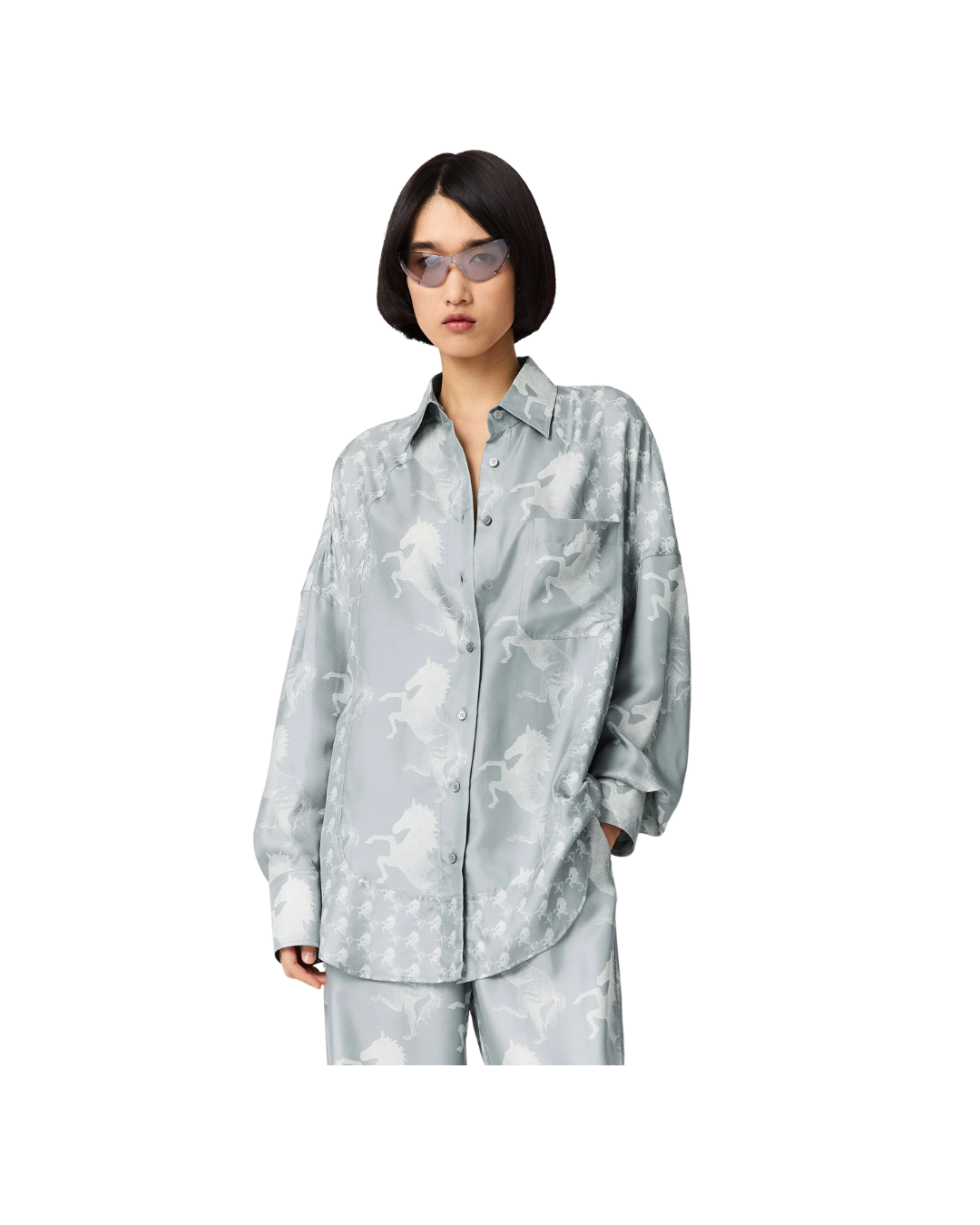 Horse Print Silk Shirt