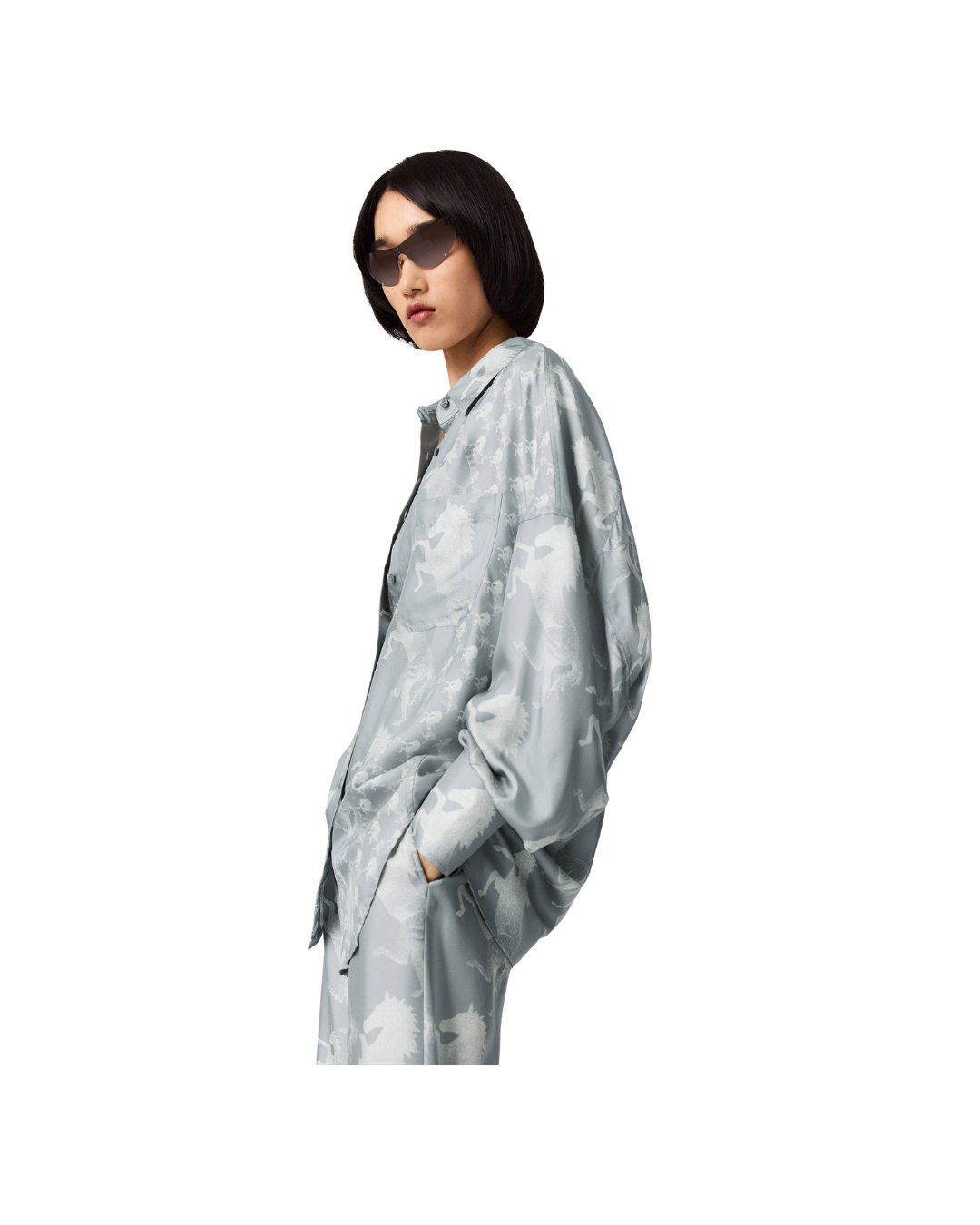 Horse Print Silk Shirt