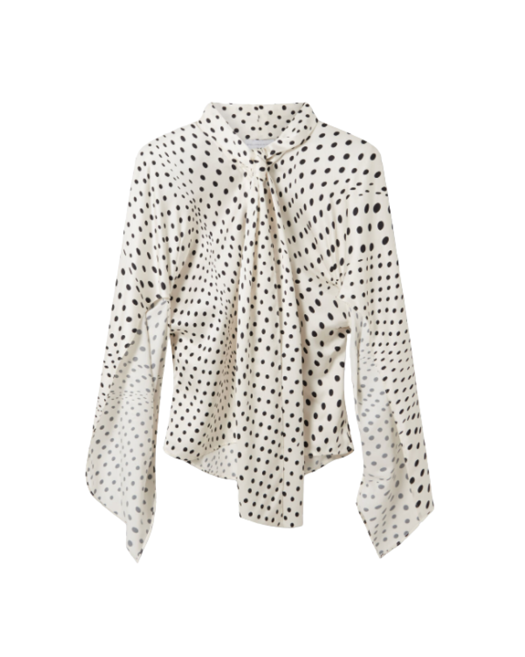 Tie-Neck Polka Dot Viscose Shirt