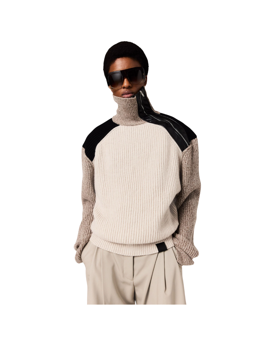 Block Panelled Knit Jumper