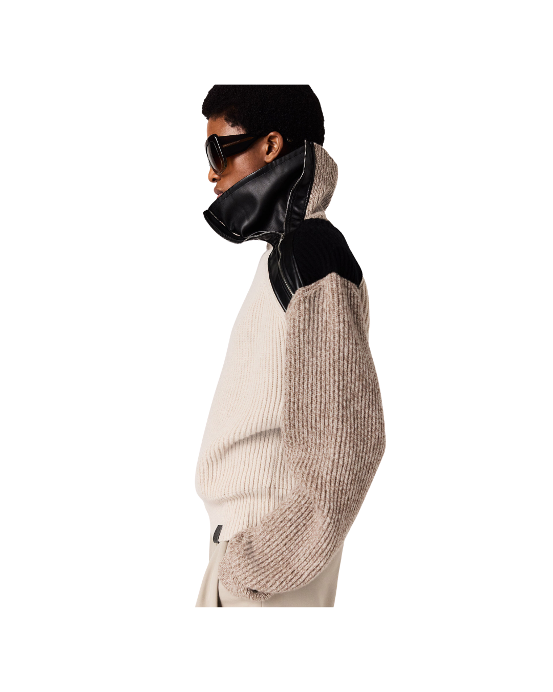 Block Panelled Knit Jumper
