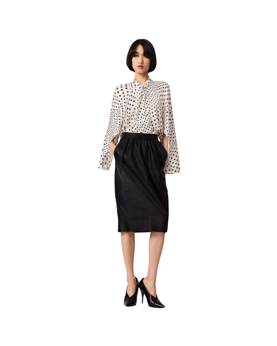 Vegan Leather Midi Skirt