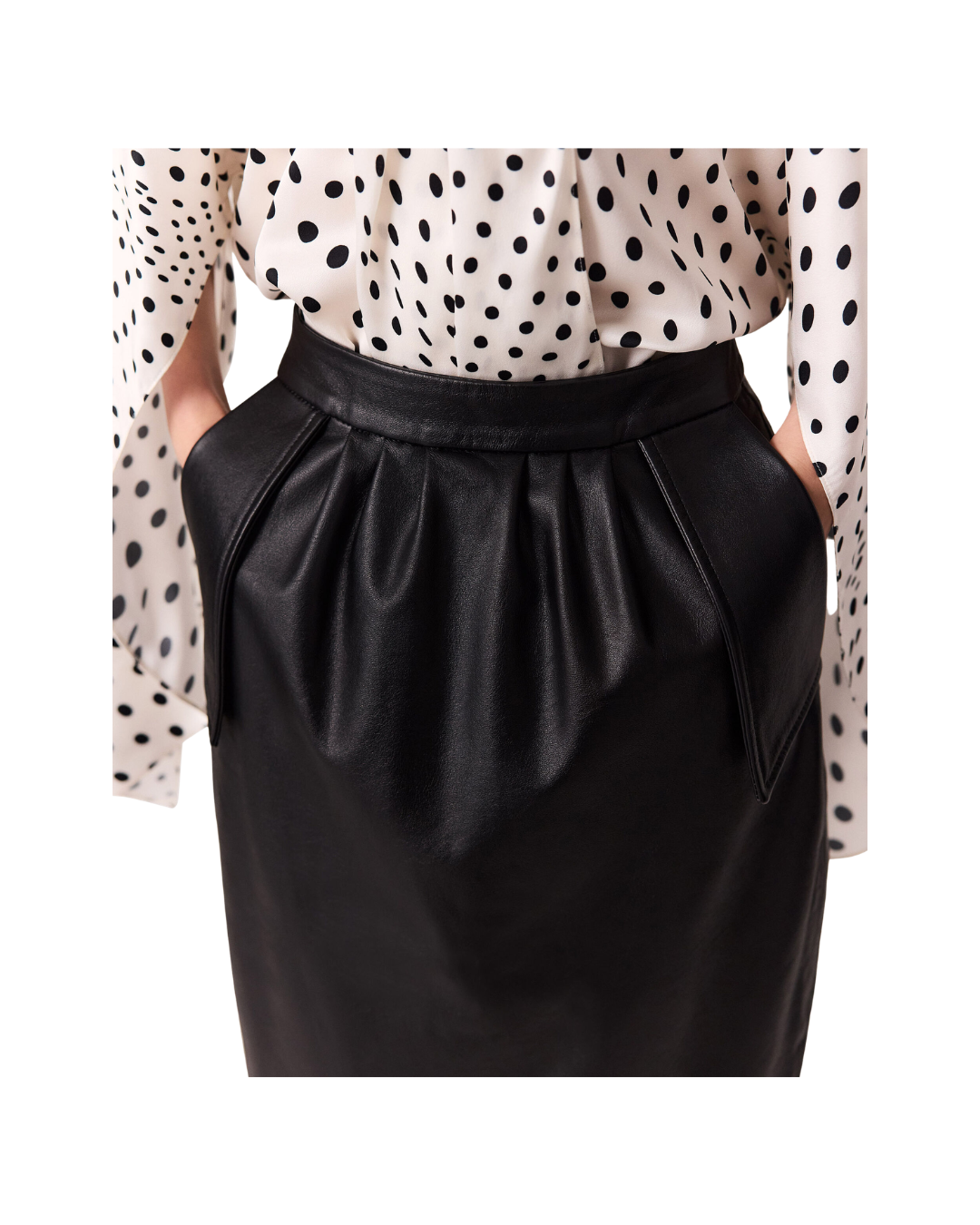 Vegan Leather Midi Skirt