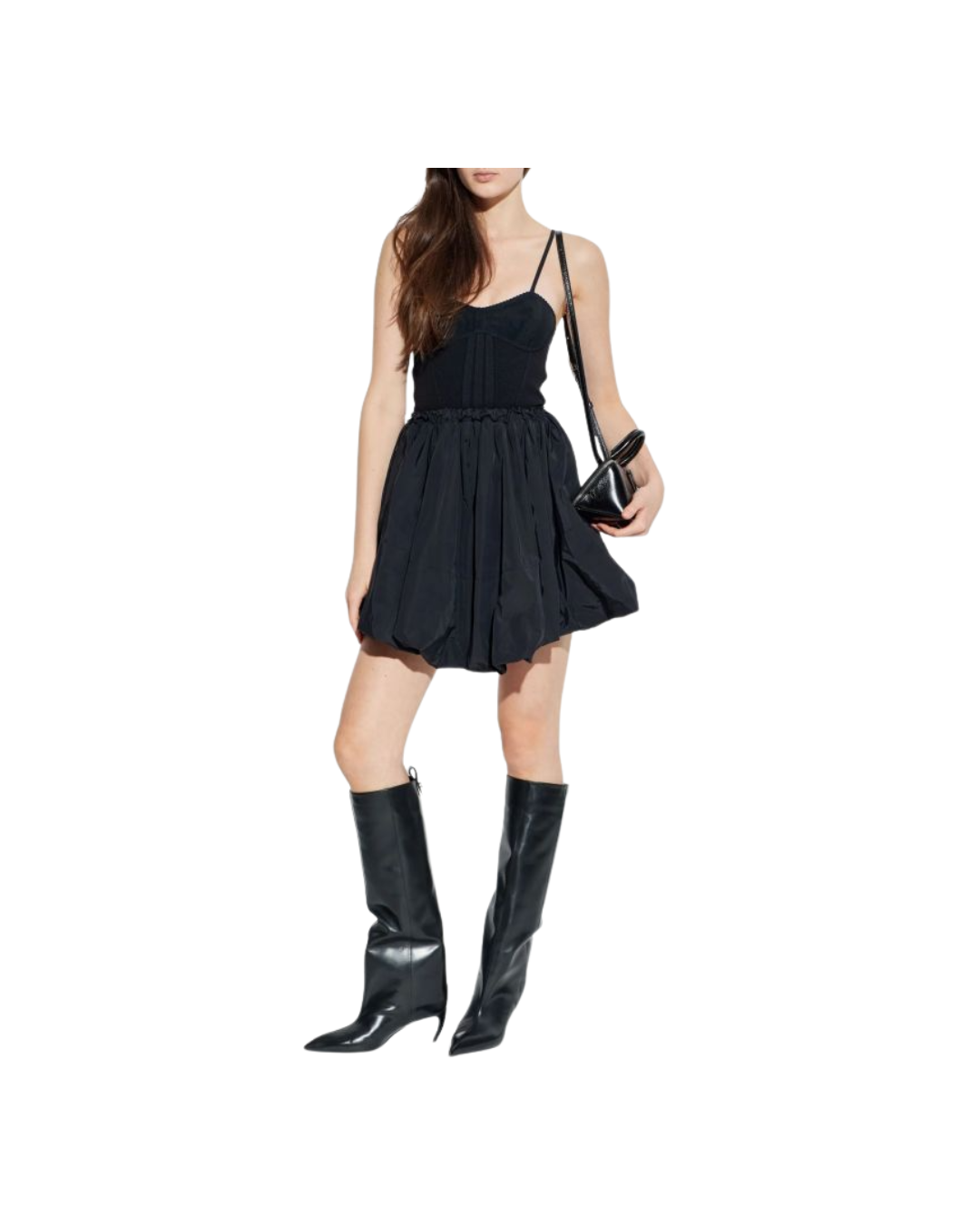 Balloon-hem Mini Dress