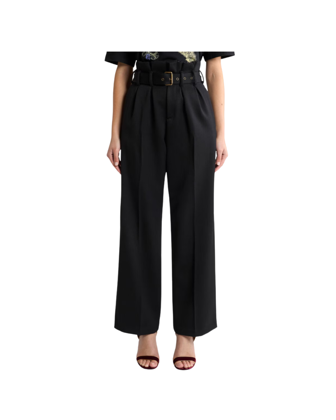 Wide-leg Wool Trousers With Belt