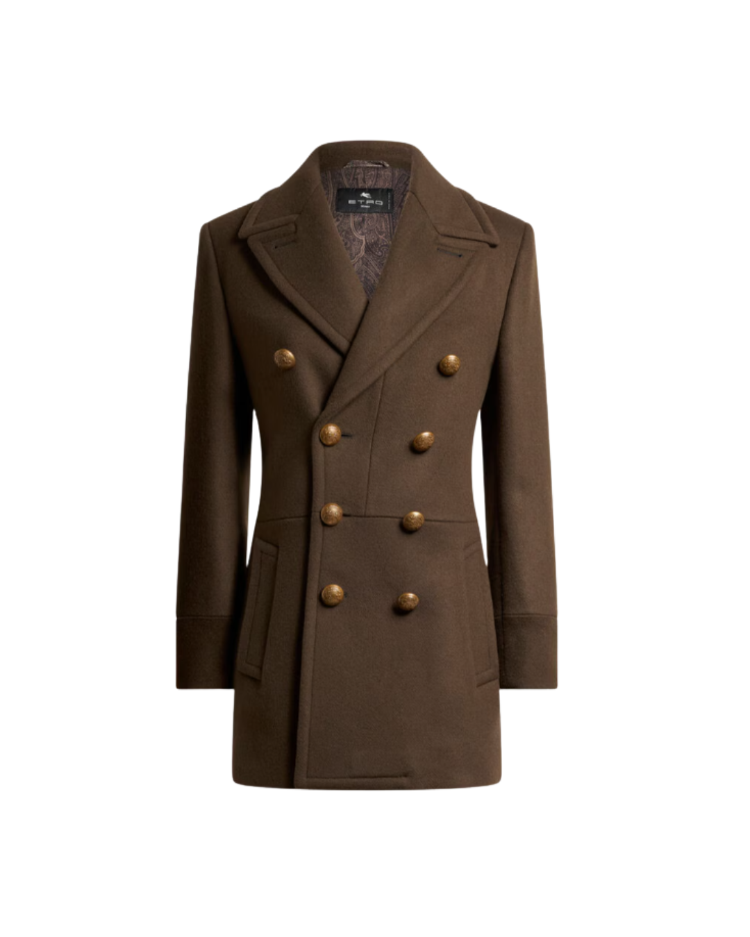 Long Double-breasted Wool-blend Cloth Jacket