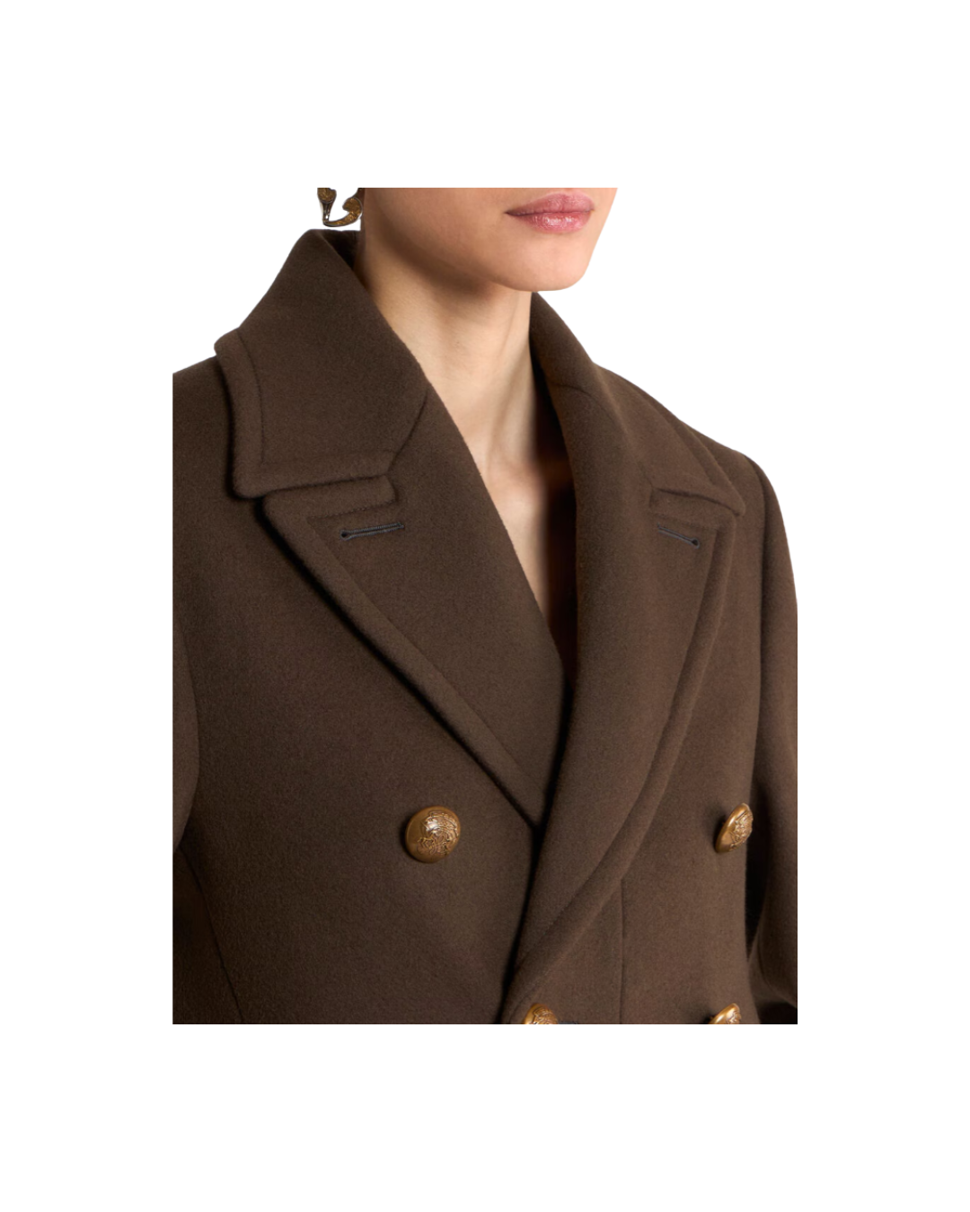 Long Double-breasted Wool-blend Cloth Jacket