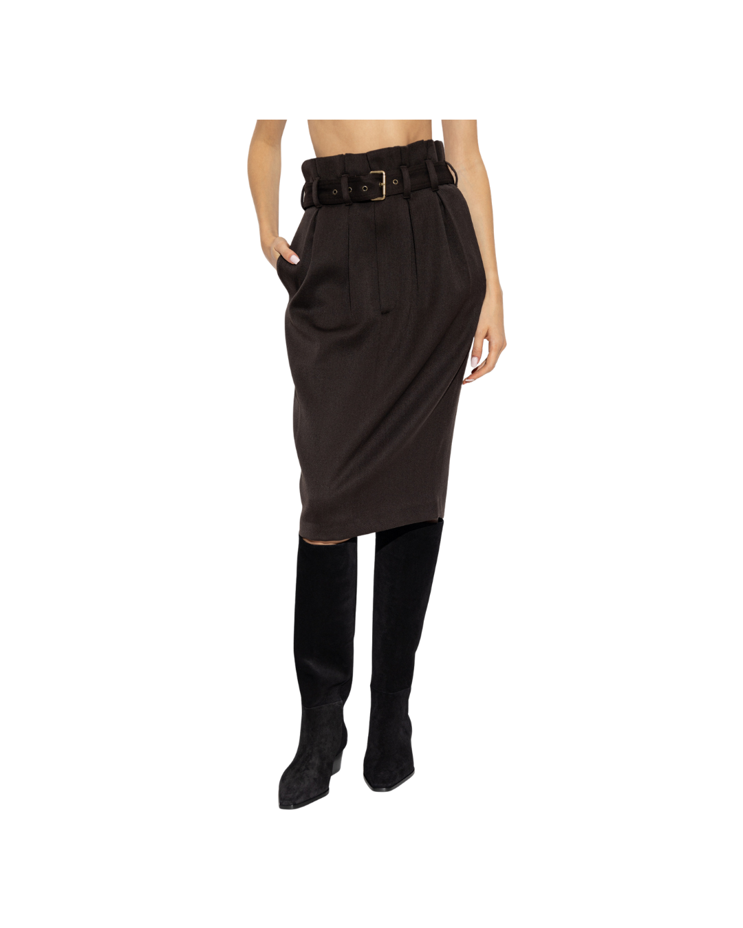 Wool Skirt With Belt