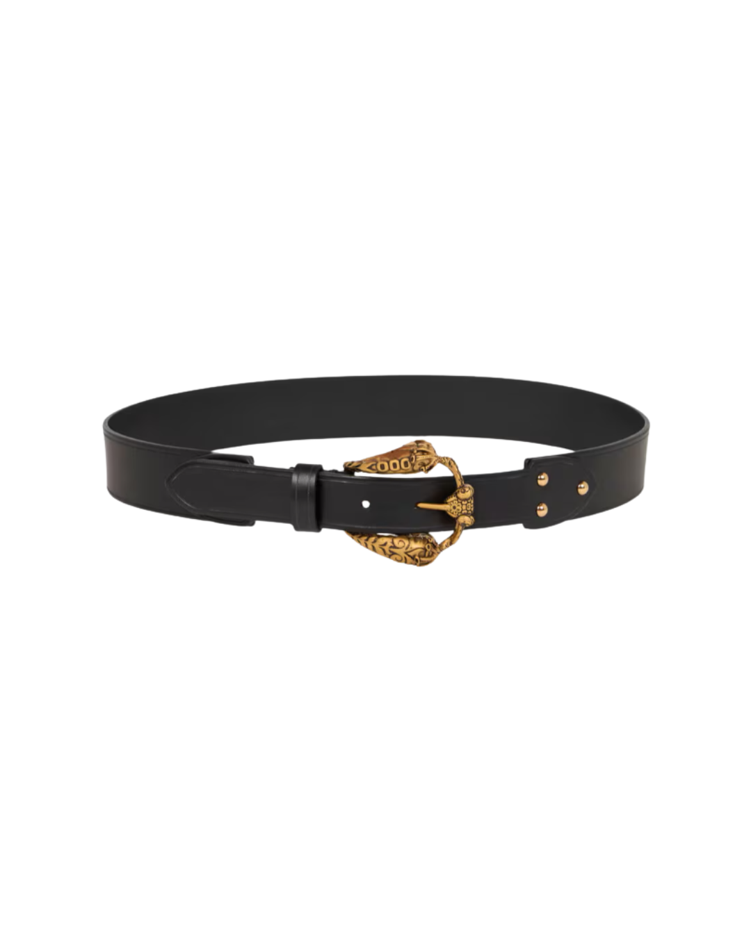 Leather Belt With Animal Buckle