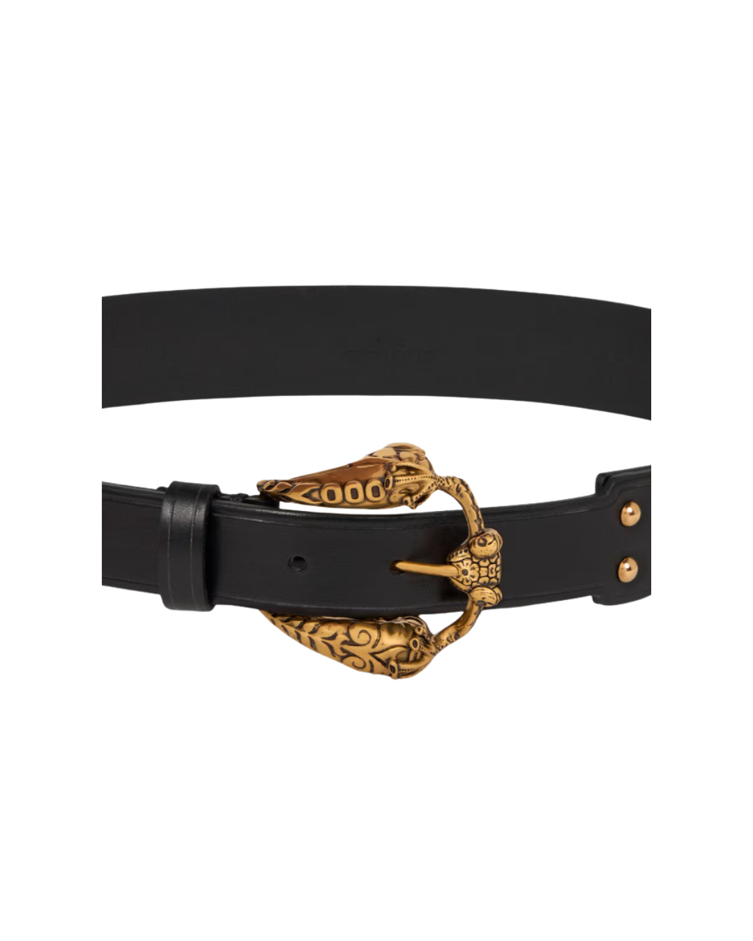 Leather Belt With Animal Buckle