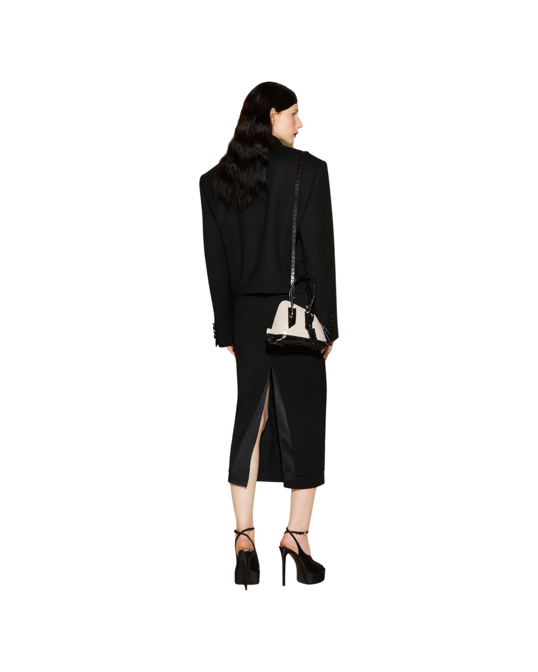 ‘‘La Sant Ambroeus Mini‘‘ Beige And Black Top Handle