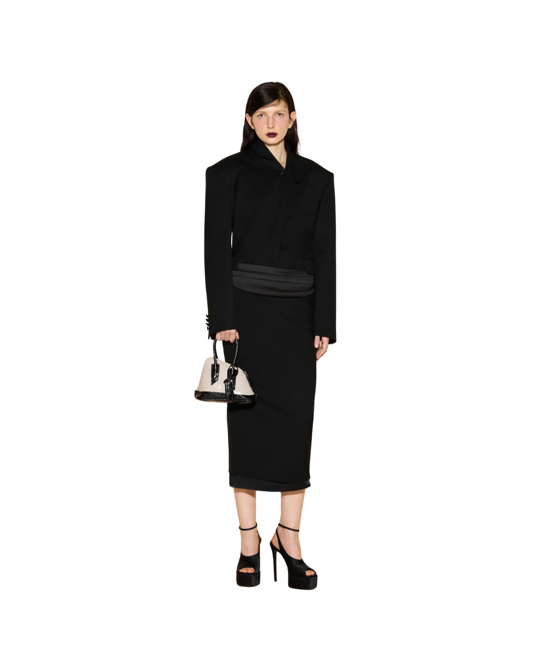 ‘‘La Sant Ambroeus Mini‘‘ Beige And Black Top Handle