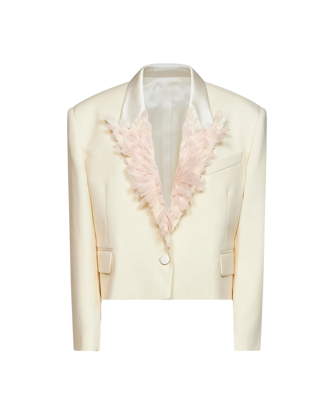 Milk Stretch Virgin Wool "Superattico10" Cropped Blazer