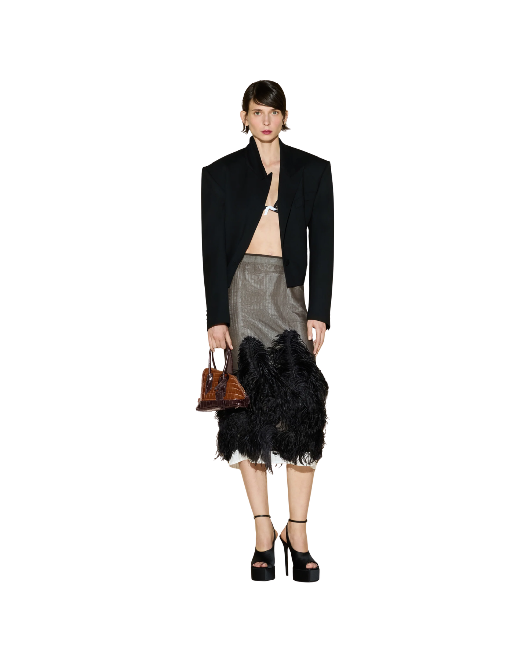 Black And Brown MIDI Skirt