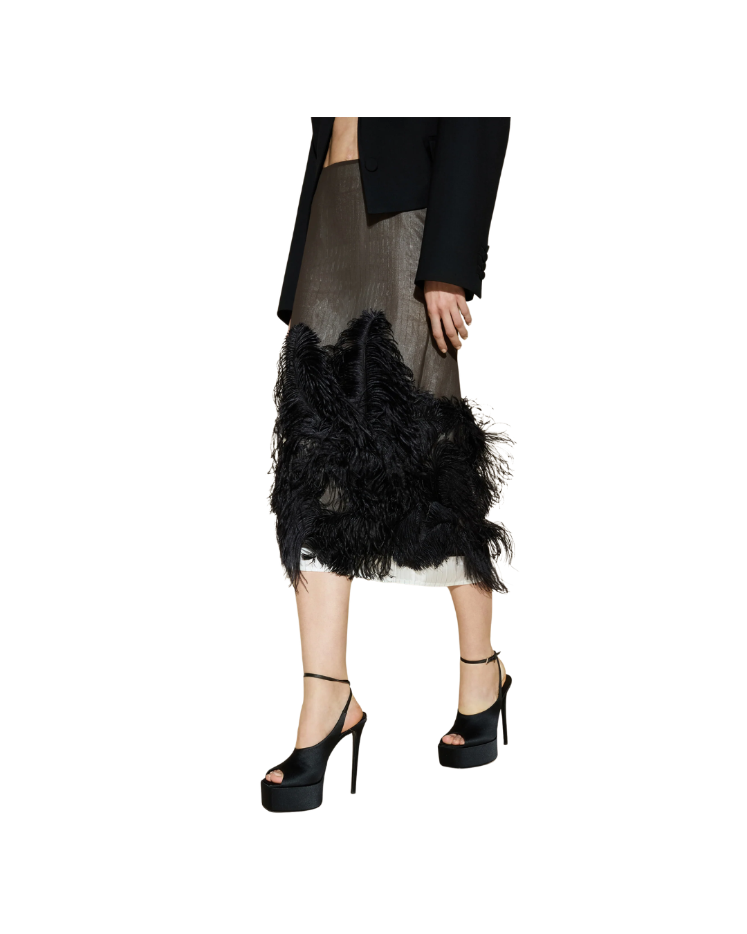 Black And Brown MIDI Skirt