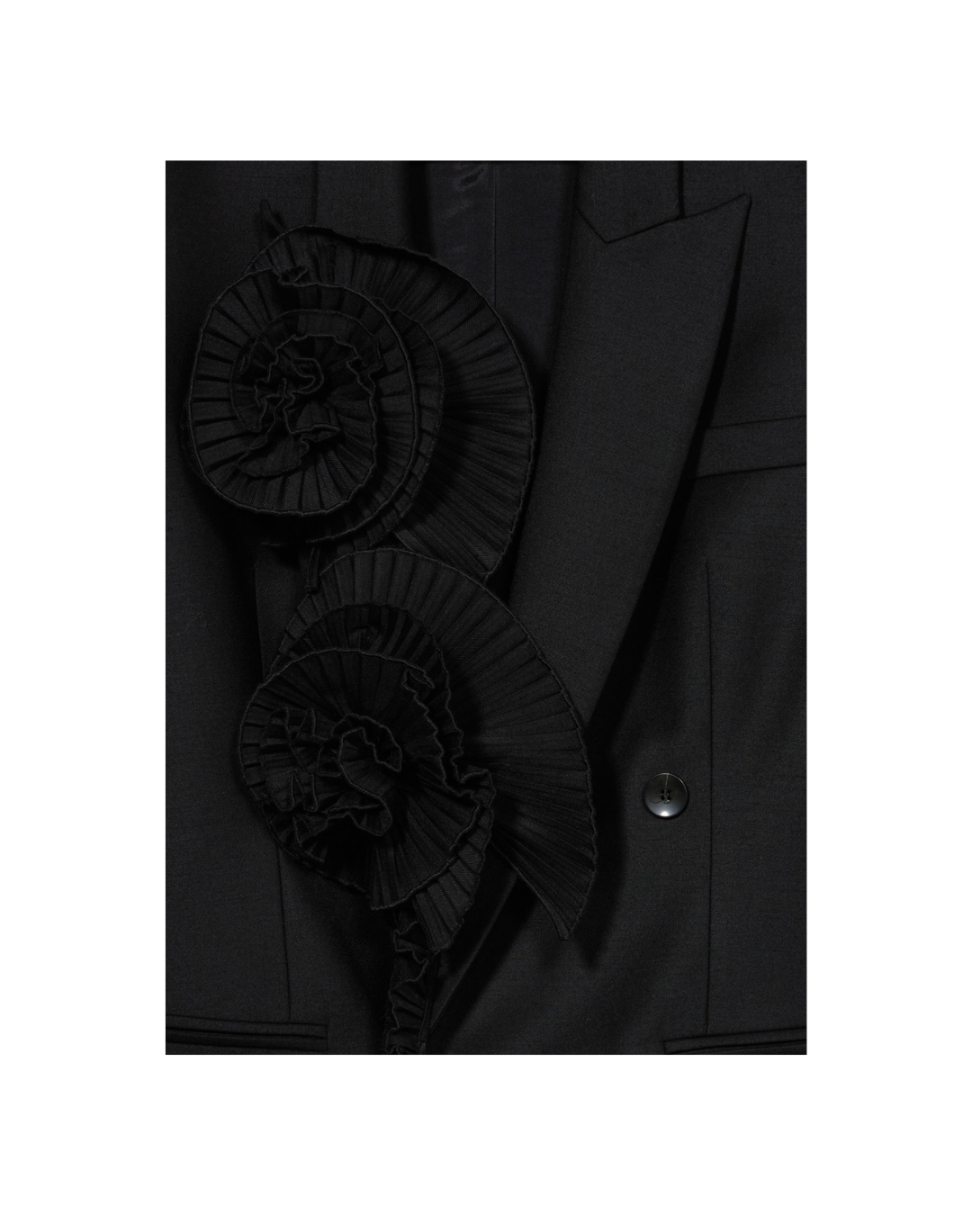 Tailored Jacket With 3d Pleated Roses