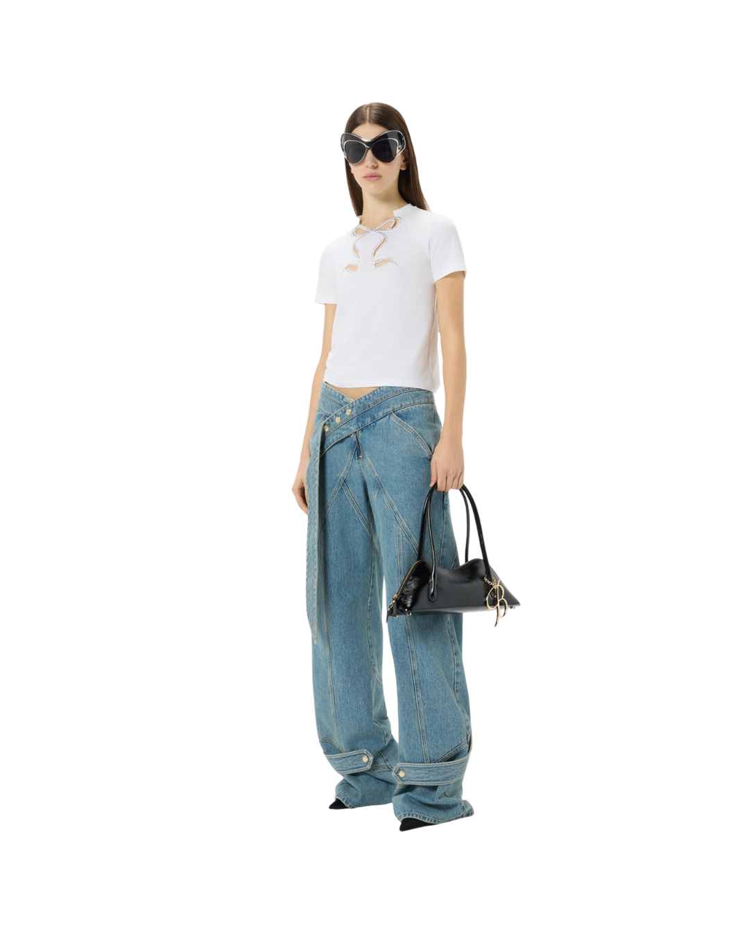 Baggy Trousers With Sash Belt And Details
