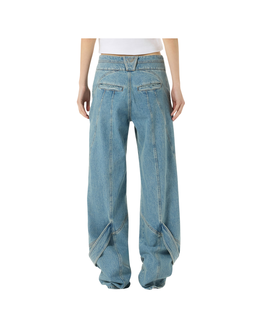 Baggy Trousers With Sash Belt And Details