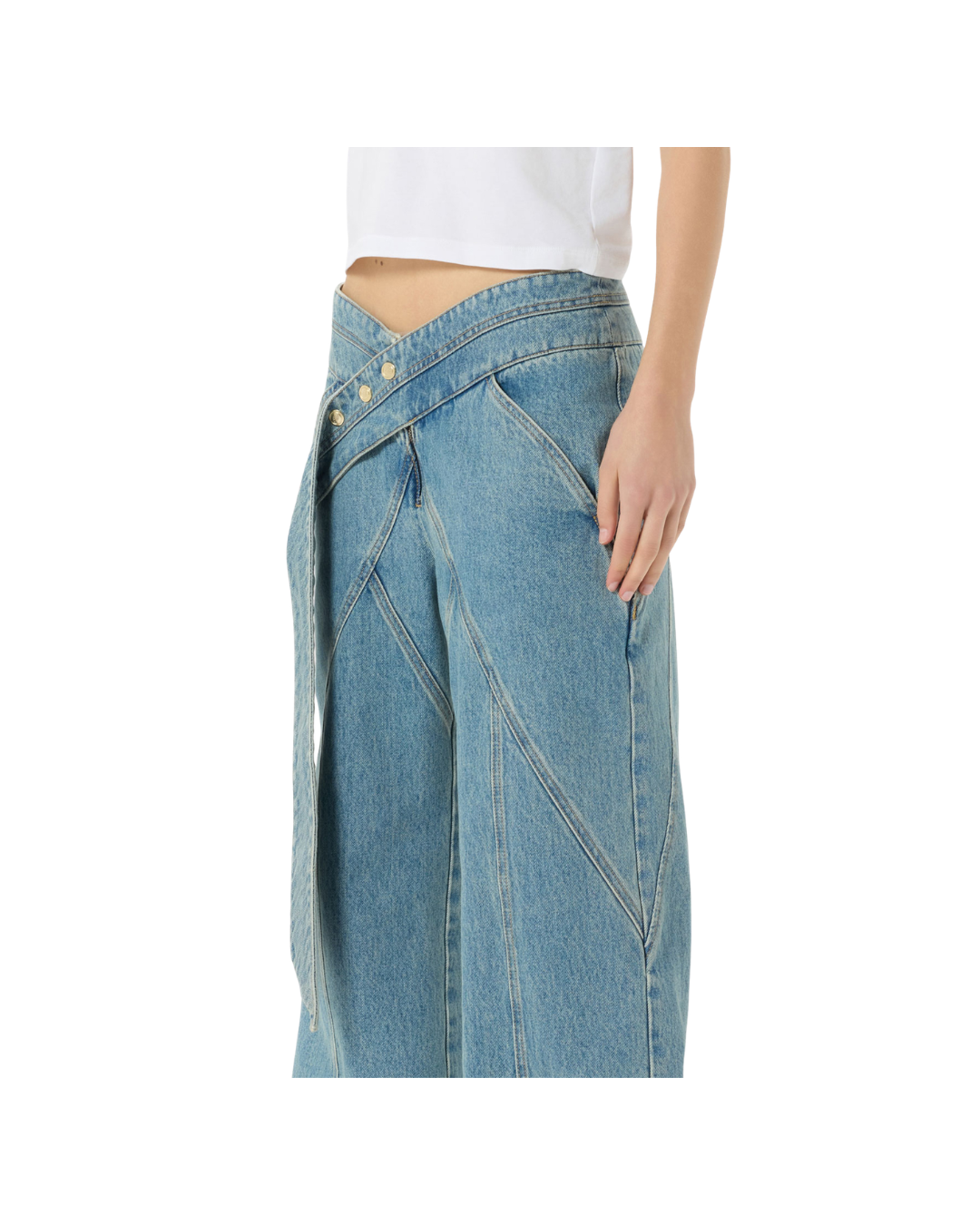 Baggy Trousers With Sash Belt And Details