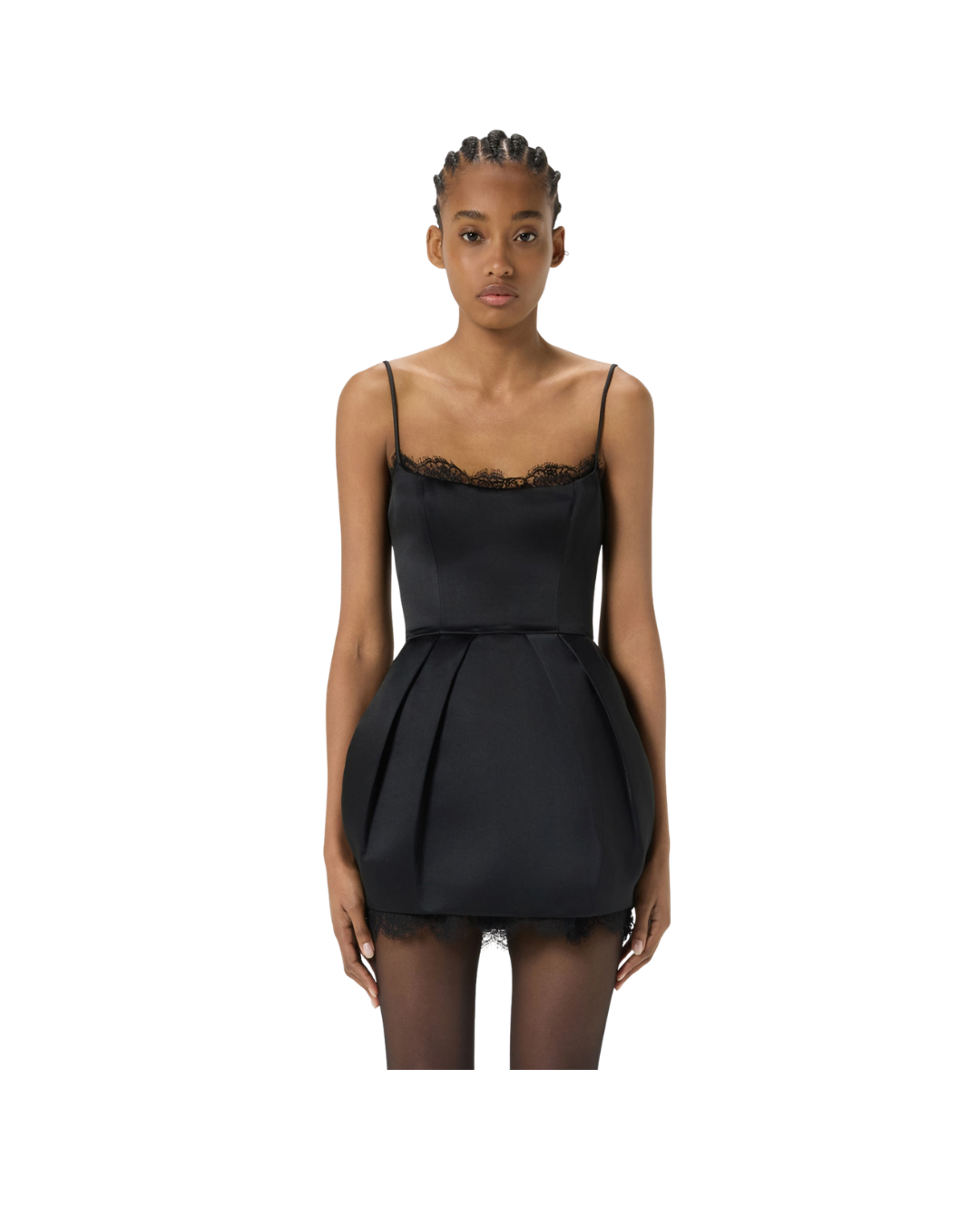 Satin And Lace Balloon Dress