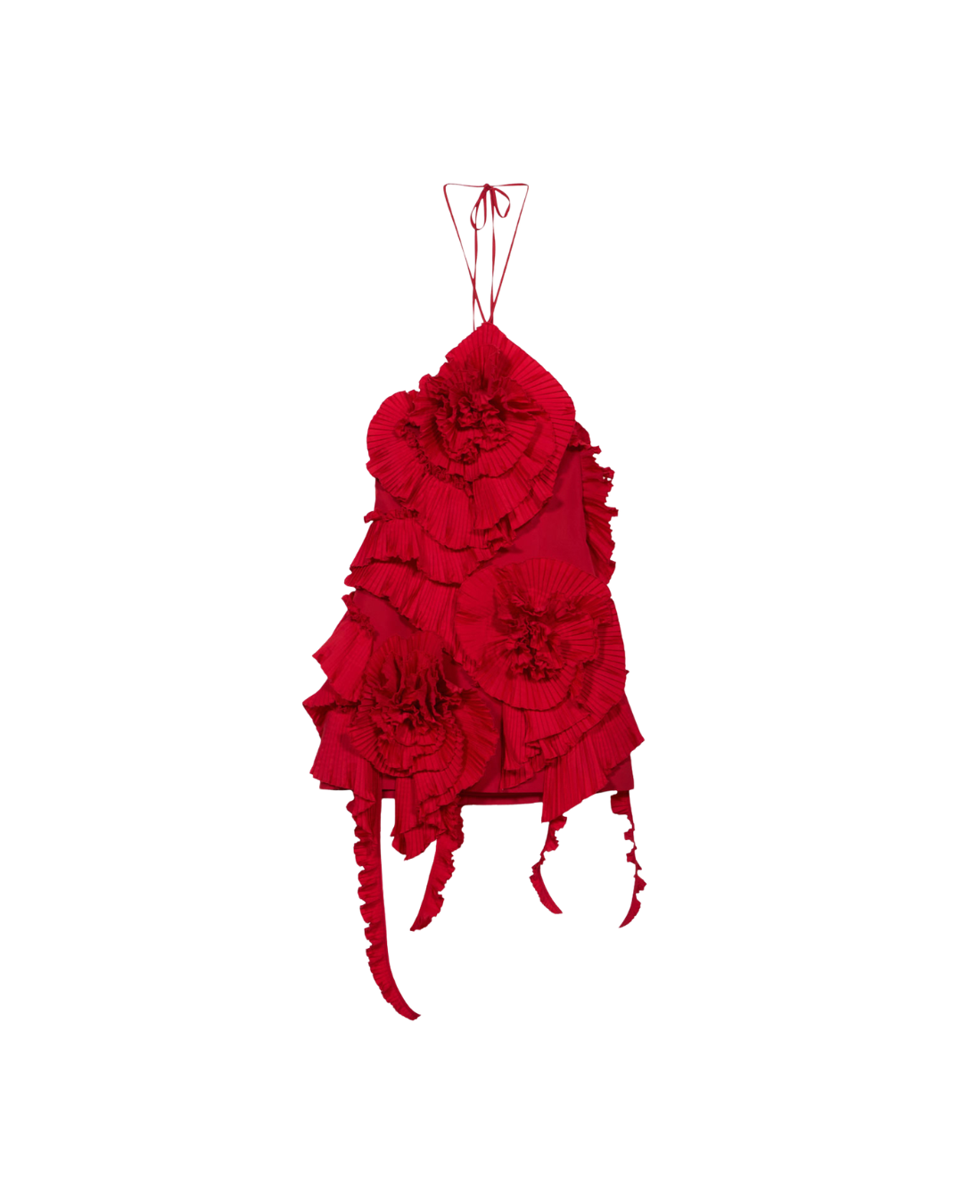Taffeta Dress With 3d Roses