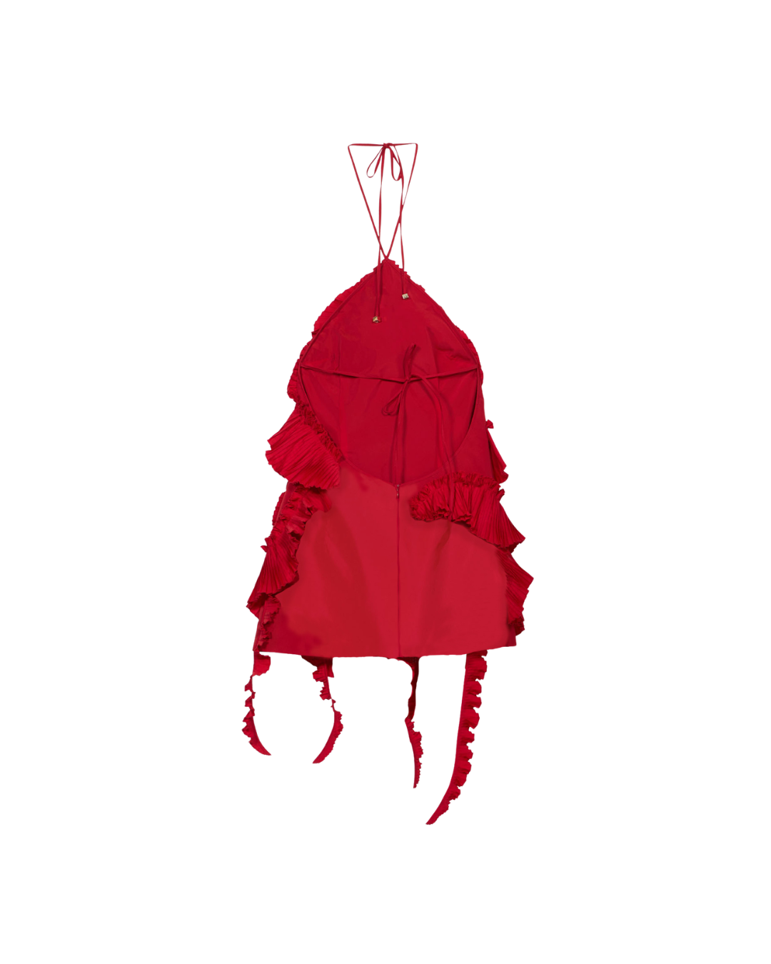 Taffeta Dress With 3d Roses