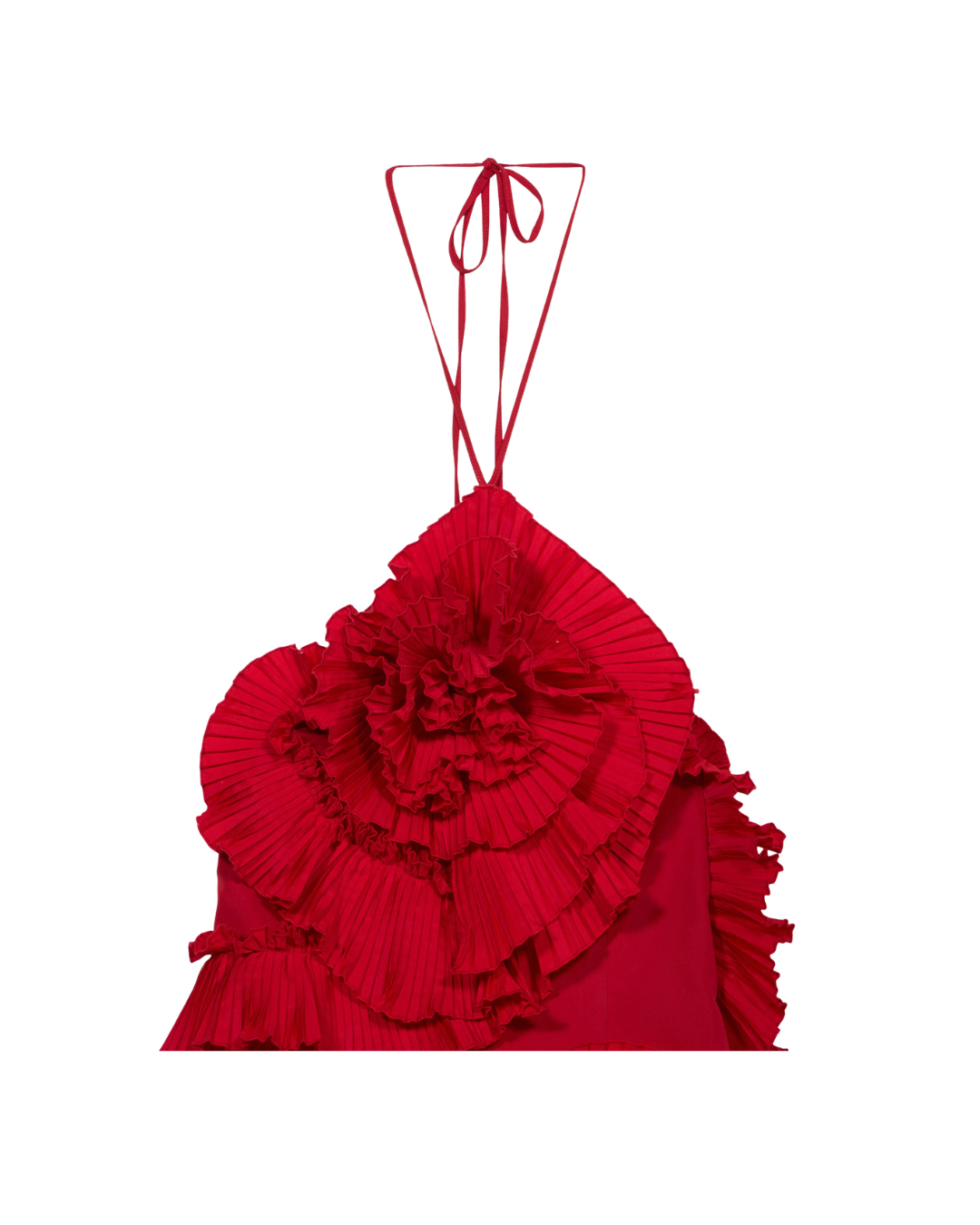 Taffeta Dress With 3d Roses