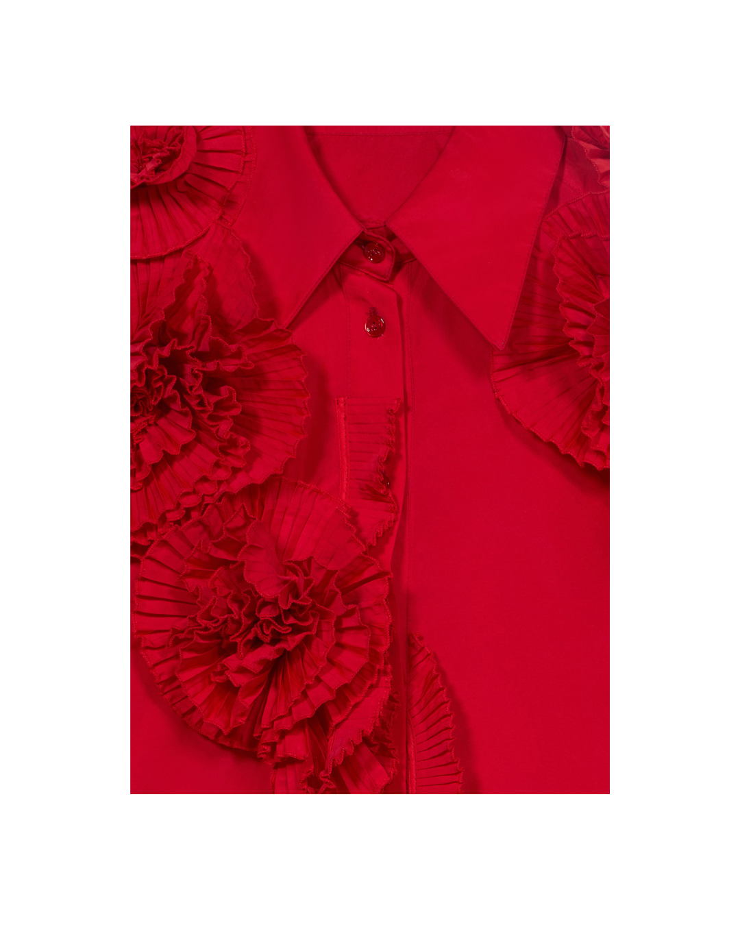 Taffeta Shirt With 3d Roses