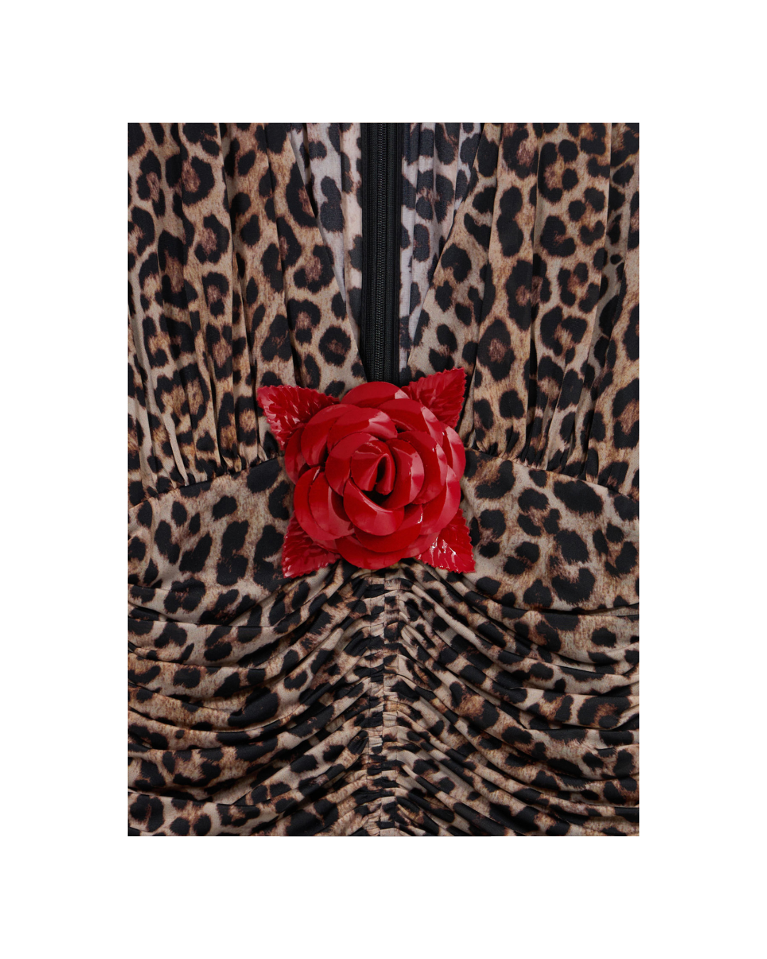 Printed Jersey Blouse With Brooch